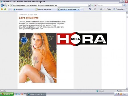 SEGUNDA VEZ GATA DA HORA,JORNAL MEIA HORA RJ.